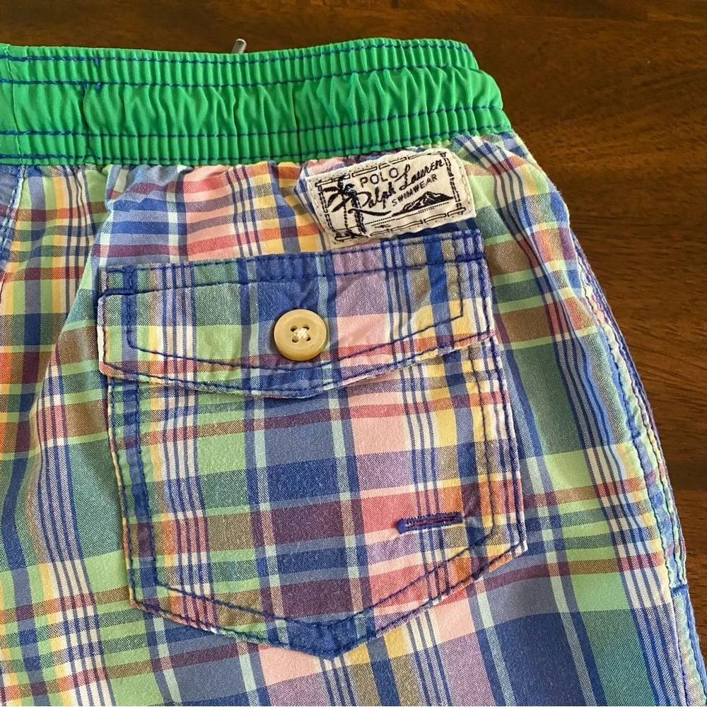 Ralph Lauren Traveler Plaid Swim Trunk